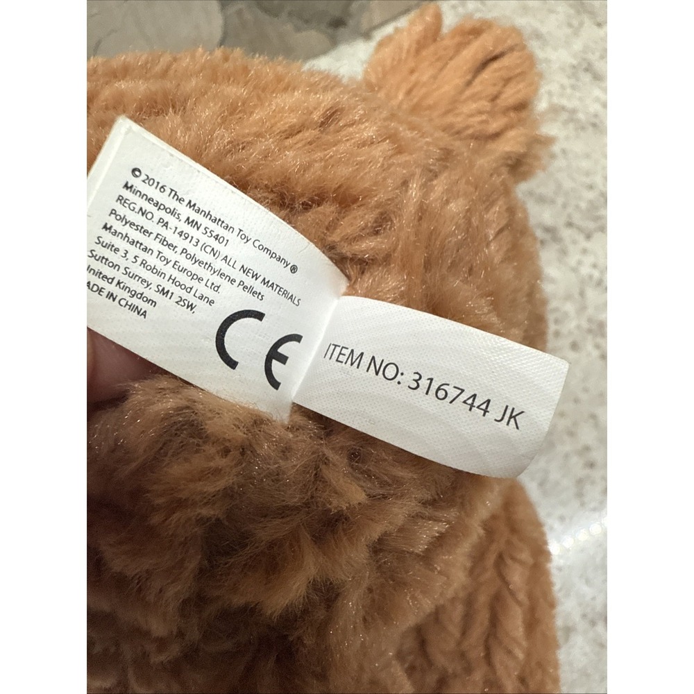 The Manhattan Toy Company Brown Ribbed Spice Teddy Bear Stuffed Animal 14" Plush - Picture 10 of 12